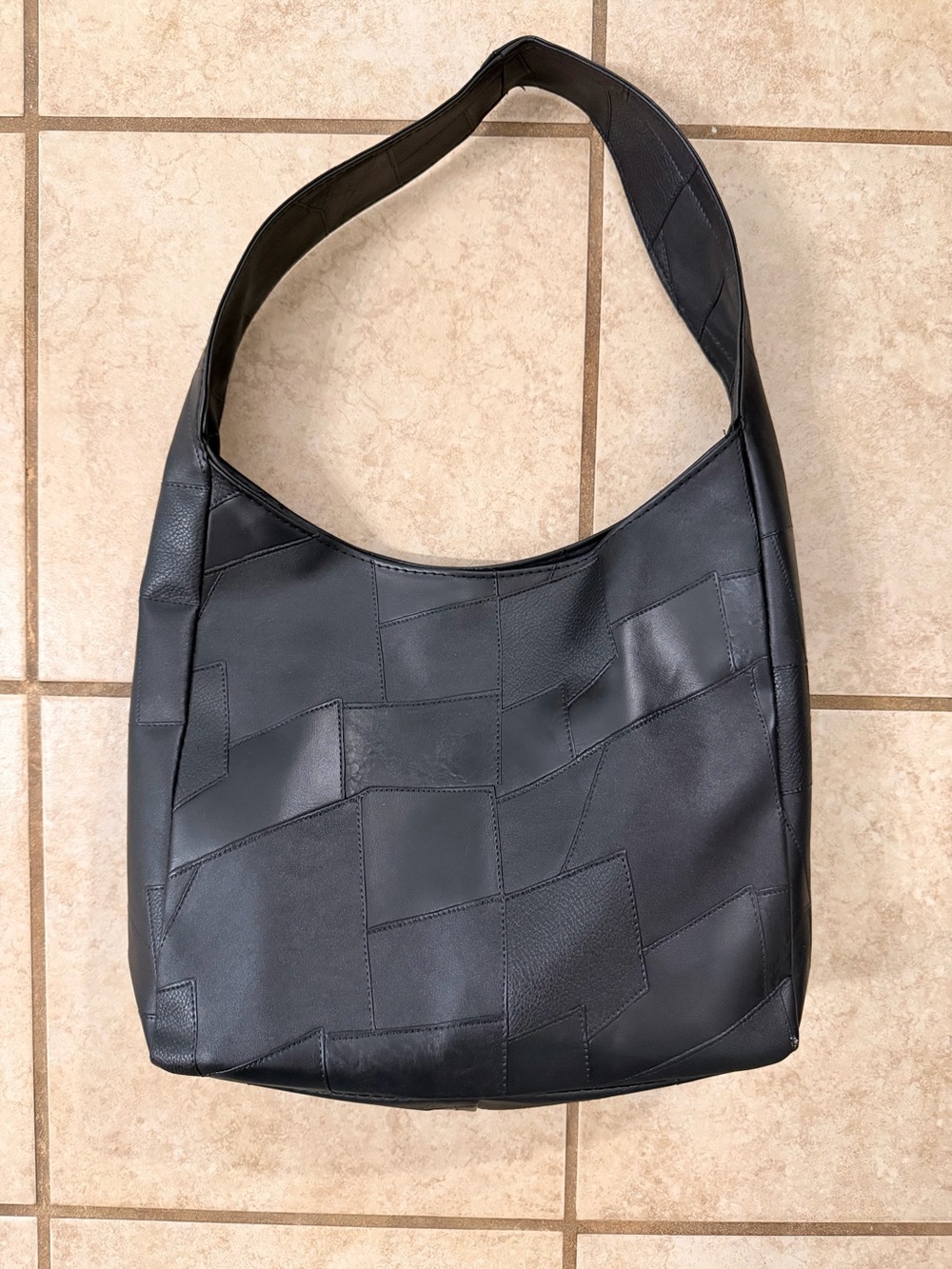 EUC Black Patchwork Shoulder / Hobo Bag